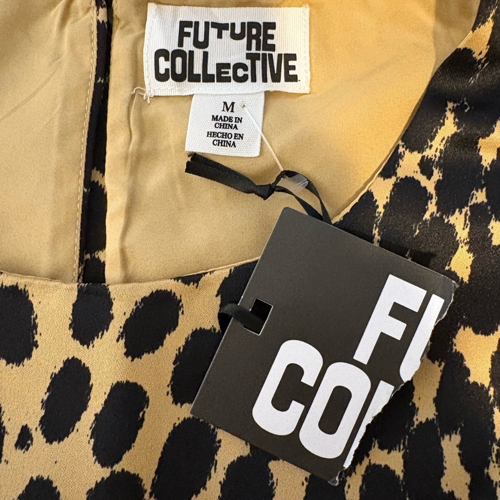 Future Collective Elegant Leopard Print Sleeveless Mini Dress - Picture 4 of 4
